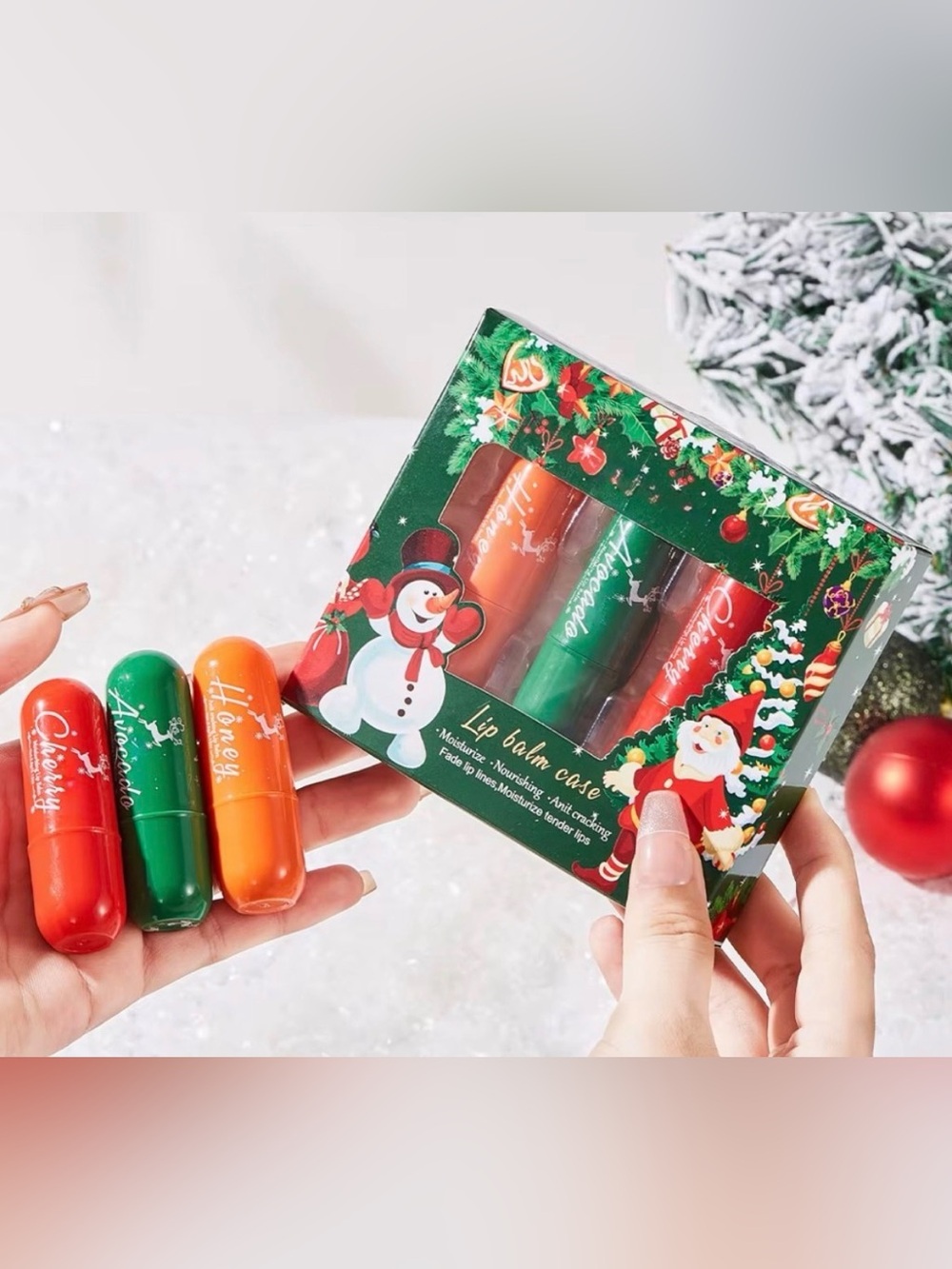 Festive Holiday Lip Balm Set